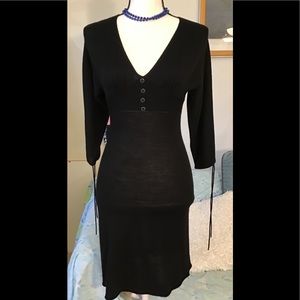 Lux black wool dress. XS